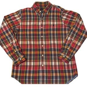 Ralph Lauren Men's M Plaid Button-Up Shirt Multicolor Long Sleeve